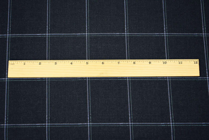 Black-Pink-Blue Polyester Wool Grid Plaid Twill Woven Shirting Fabric