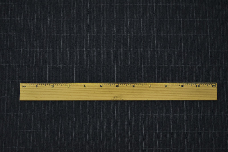 Black-Gray Polyester Wool Plaid Striped Pattern Twill Suiting Fabric