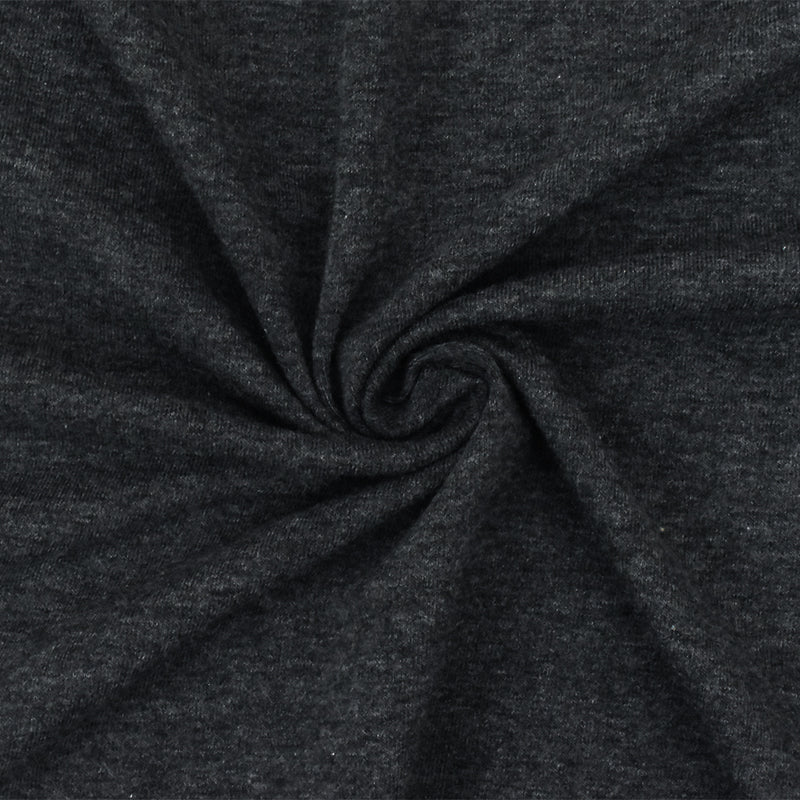 Heather Black-Gray Stretch Poly Blend Jersey Knit Fabric