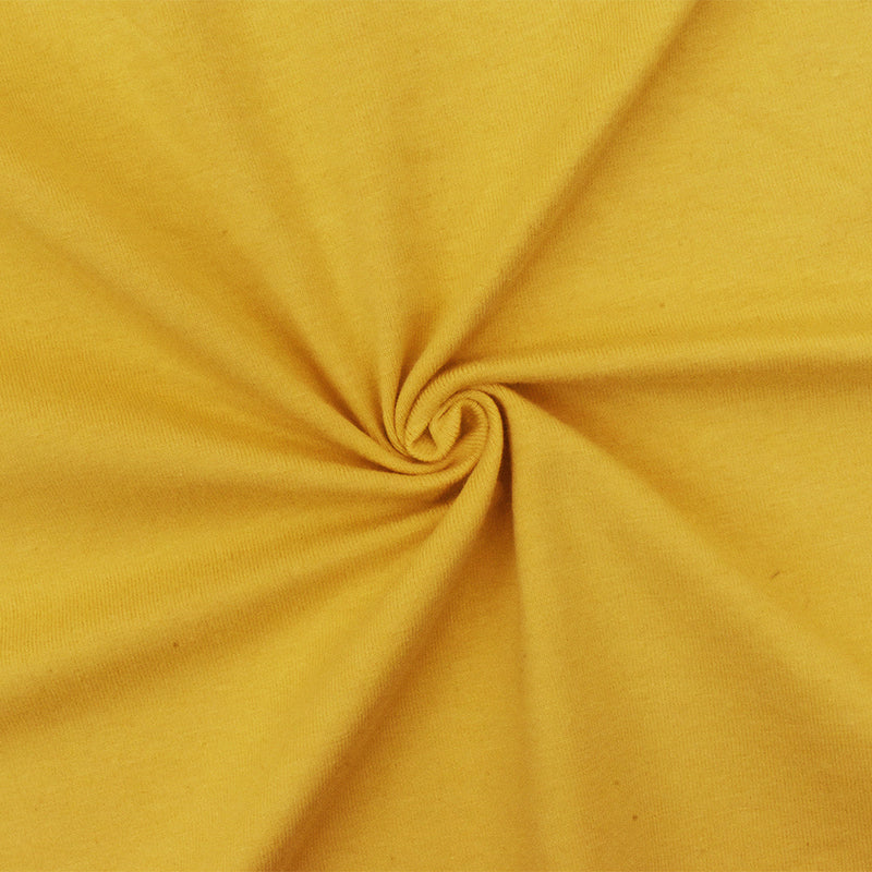 Yellow Solid Stretch Cotton Spandex Jersey Knit Fabric