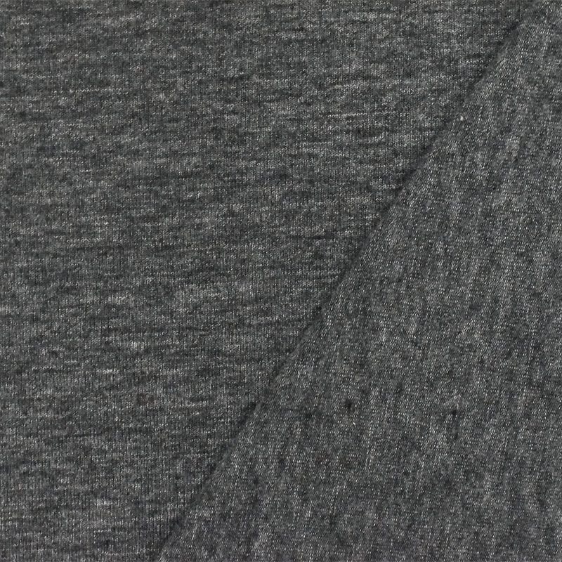 Heather Black-Gray Stretch Poly Blend Jersey Knit Fabric