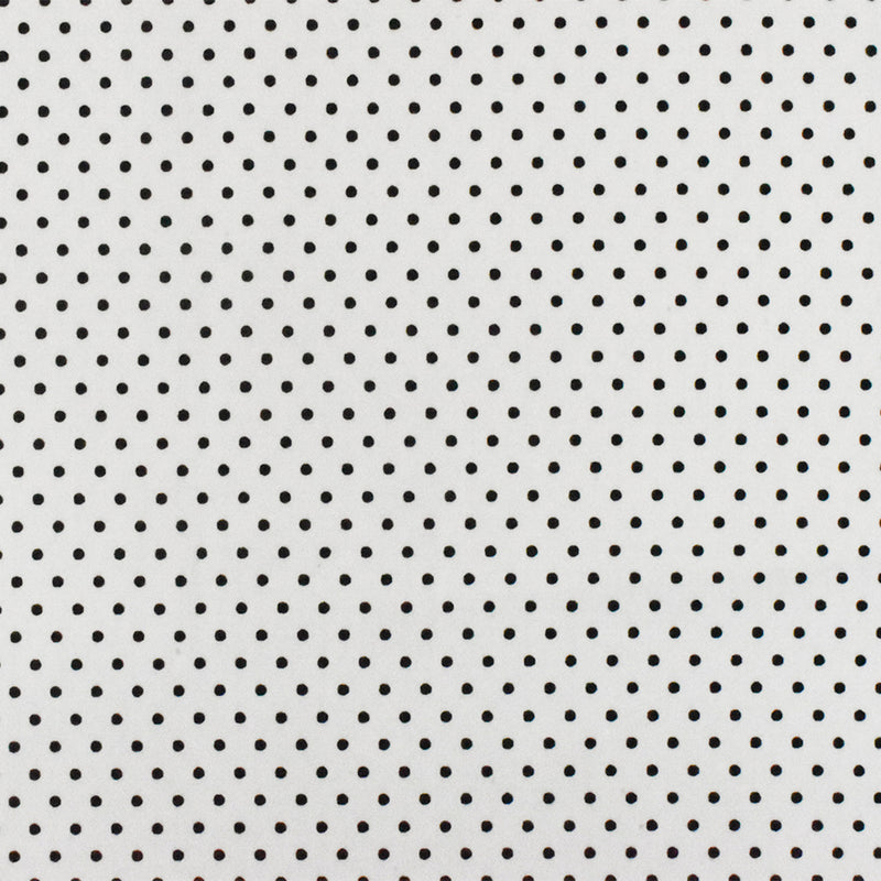 Black-White Dot Printed Stretch Cotton Spandex Twill Sateen Fabric