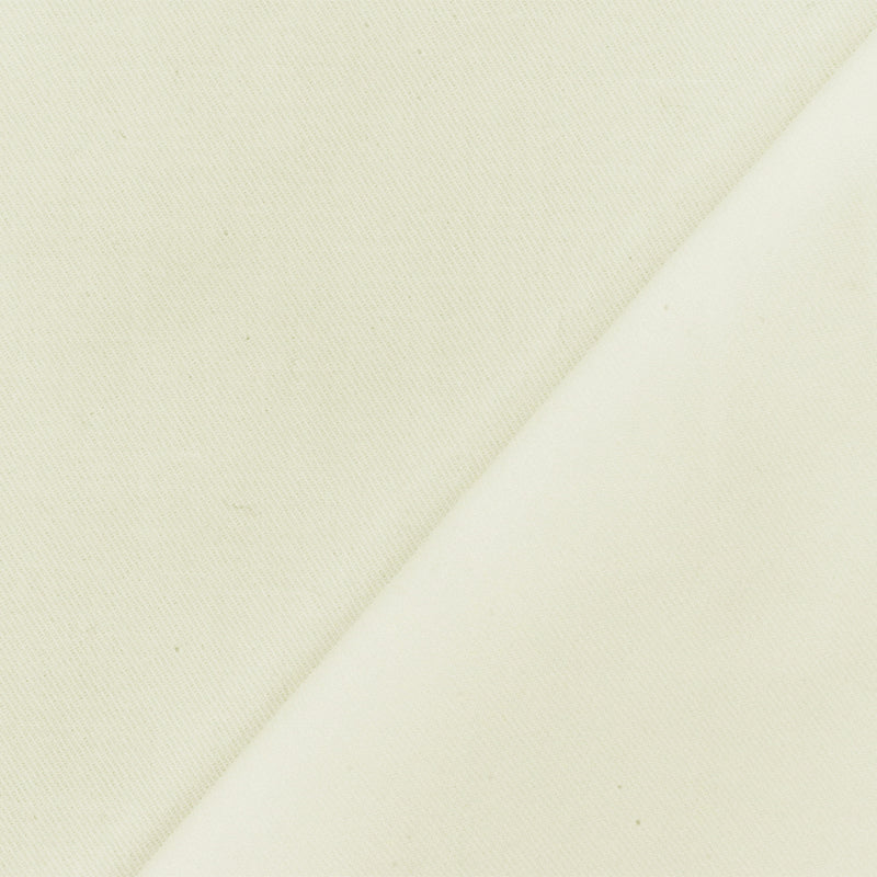 Ivory Solid Cotton Twill Woven Fabric