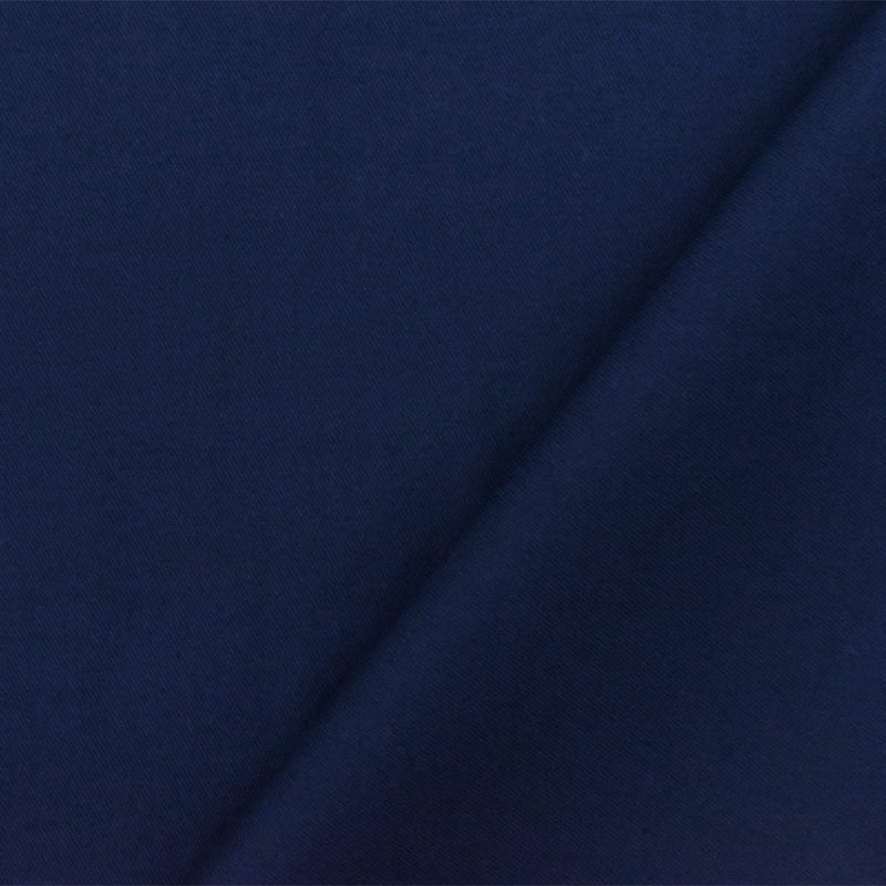 Navy Blue Solid Poly Cotton Stretch Twill Woven Fabric