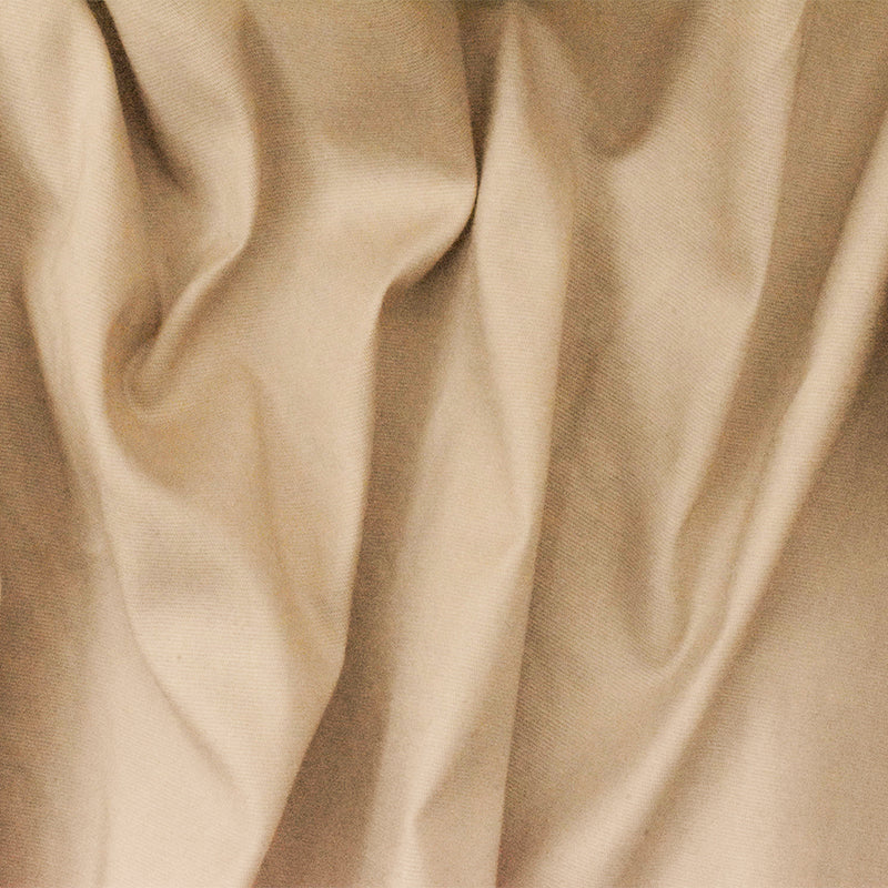 Beige Solid Cotton Stretch Spandex Poplin Woven Fabric