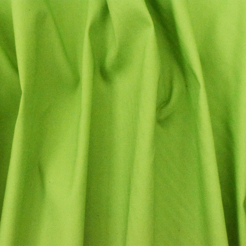 Green Solid Cotton Stretch Spandex Poplin Woven Fabric