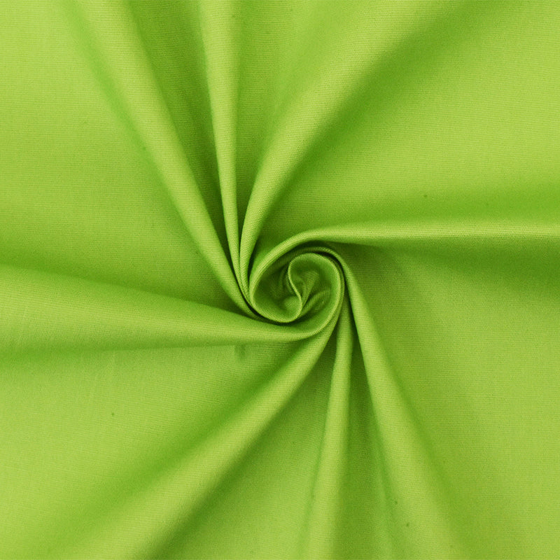 Green Solid Cotton Stretch Spandex Poplin Woven Fabric