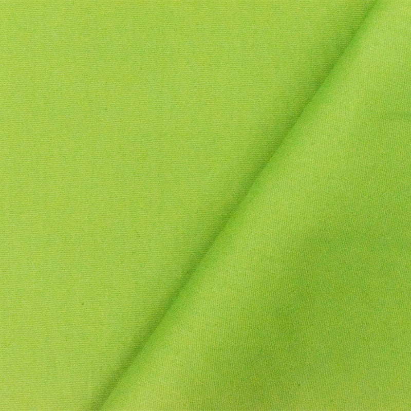 Green Solid Cotton Stretch Spandex Poplin Woven Fabric