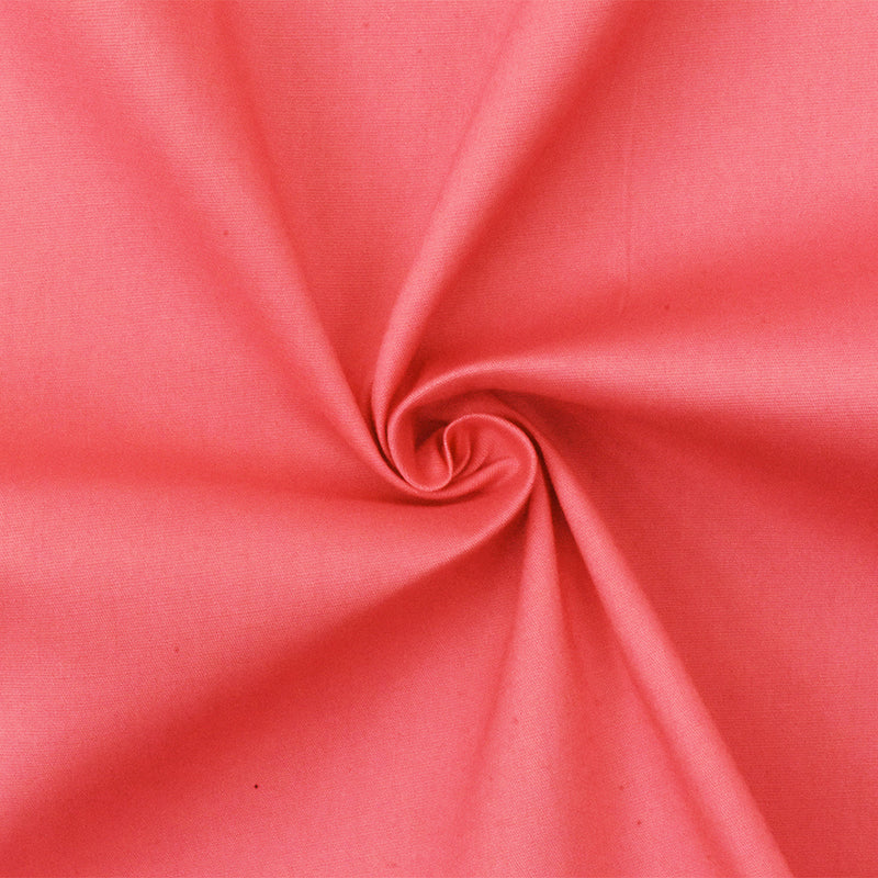 Pink Solid Cotton Stretch Spandex Poplin Woven Fabric
