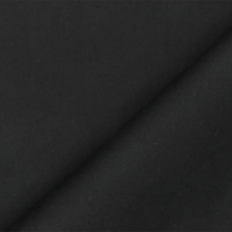 Dark Black Solid Cotton Spandex Broadcloth Woven Fabric