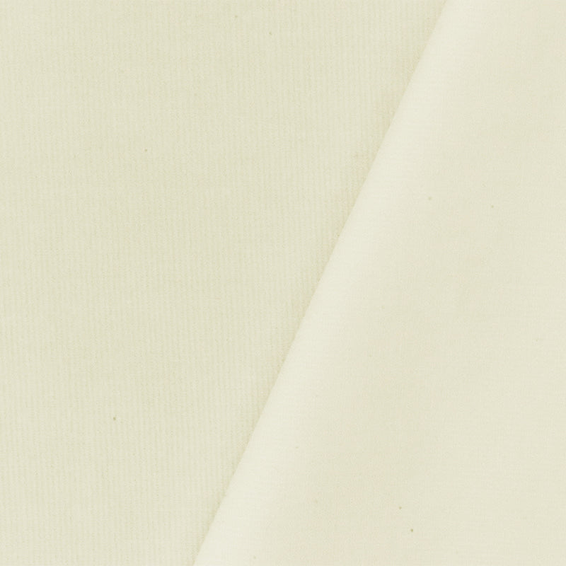 Ivory Featherwale Rayon-Cotton Stretch Spandex Corduroy Woven Fabric