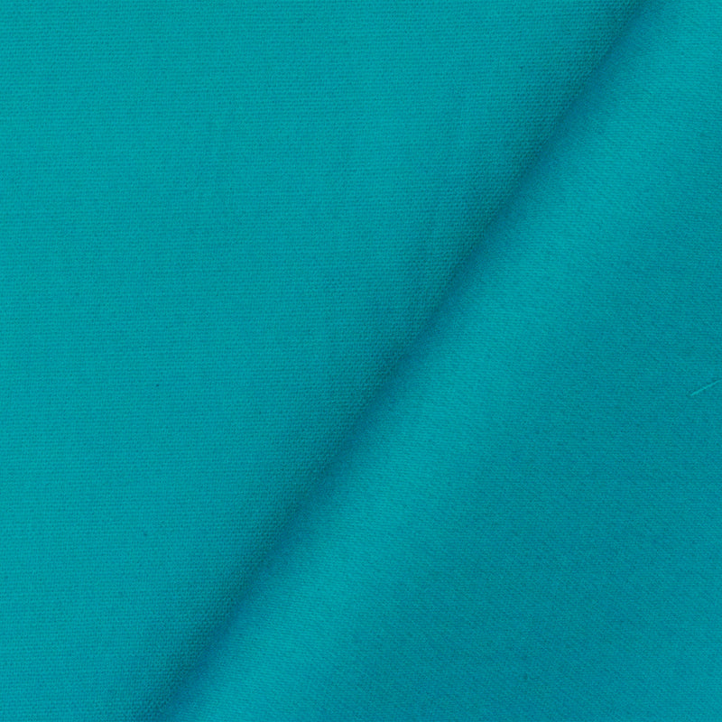 3 1/2 YD PC-Turquoise Blue Cotton Solid Stretch Spandex Twill Sateen Woven Fabric