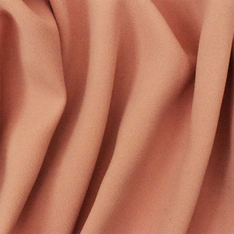 Pink Blush Coral  Famous Designer Poly Double Sided Crepe Woven Fabric