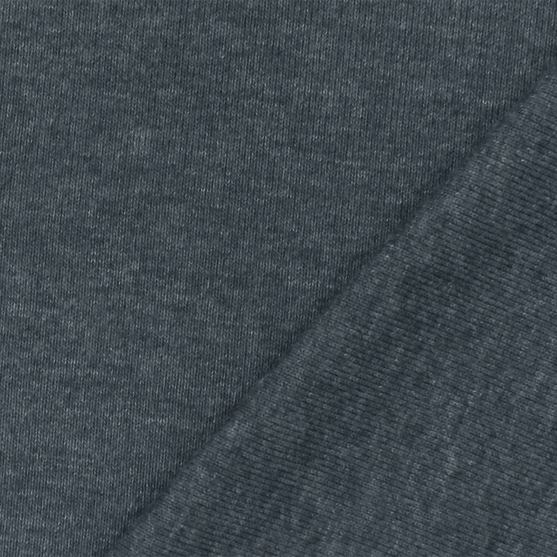Heather Gray Organic Cotton Poly Stretch Spandex Rib Knit Fabric
