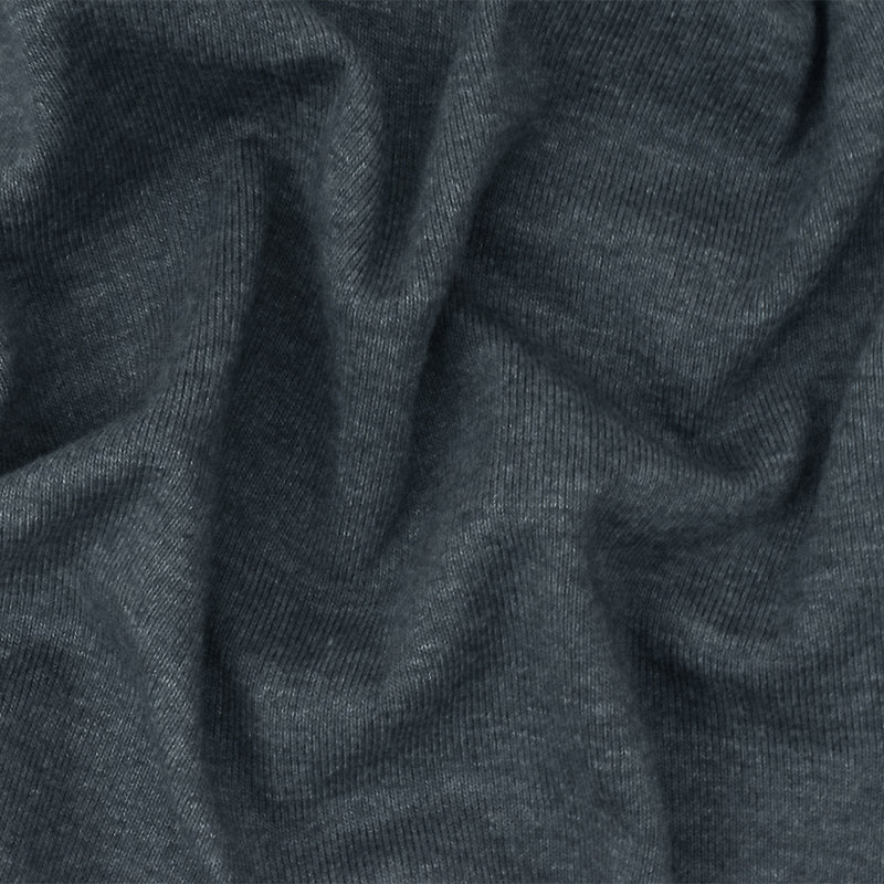 Heather Gray Organic Cotton Poly Stretch Spandex Rib Knit Fabric