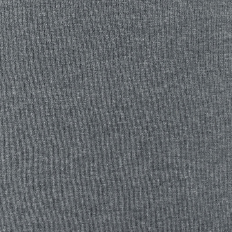 Heather Medium Gray Organic Cotton Poly Stretch Spandex 1x1 Rib Knit Fabric