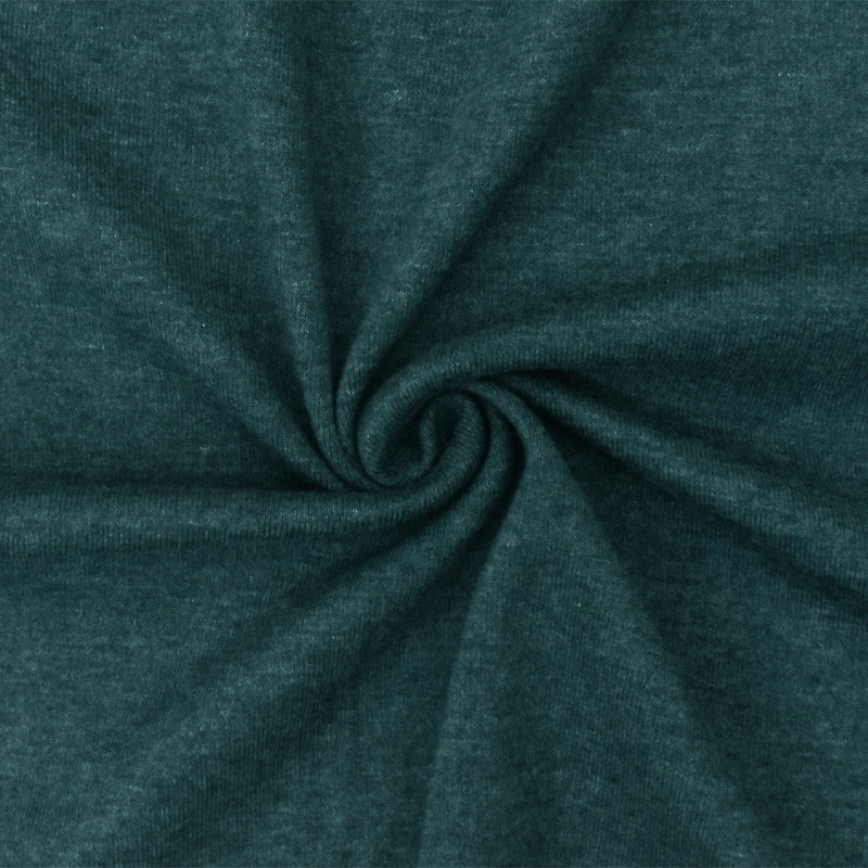 Heather Green Organic Cotton Poly Stretch Spandex 1x1 Rib Knit Fabric