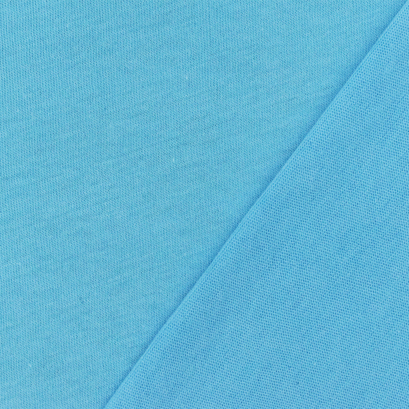 Blue Organic Cotton Stretch Spandex Solid Jersey Knit Fabric