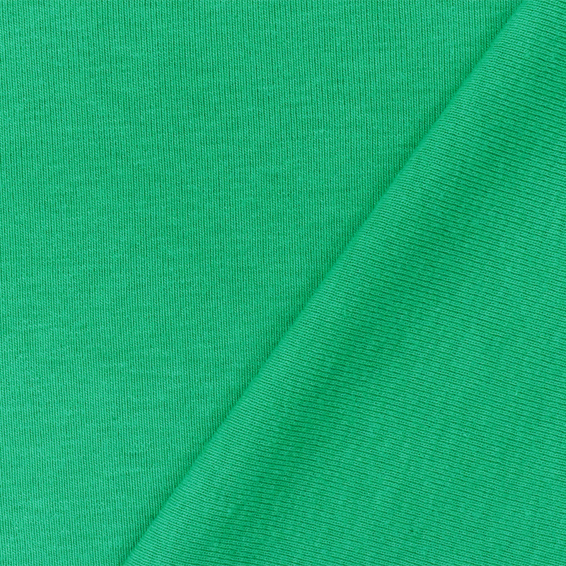 Green Organic Cotton Poly Stretch Spandex Solid 1x1 Rib Knit Fabric