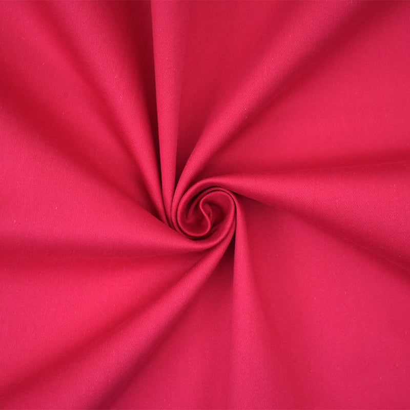 Hot Pink Cotton Twill Stretch Spandex Solid Twill Sateen Woven Fabric