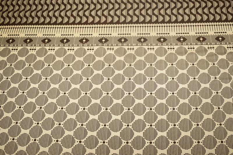 Brown-Beige Dot Striped Pattern Printed Stretch Silk Jersey Knit Fabric