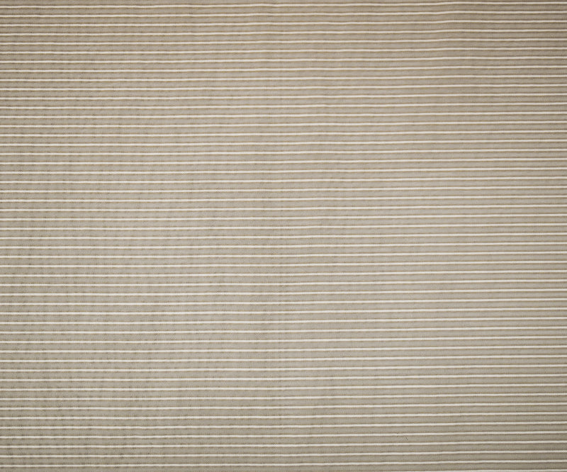 Taupe Beige-White Striped Semi-Sheer Poly Rayon Woven Fabric
