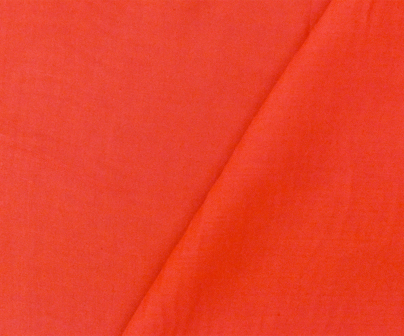 Orange Rayon Challis Solid Woven Fabric