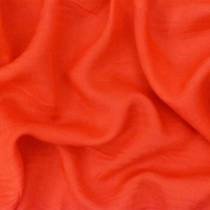 Orange Rayon Challis Solid Woven Fabric