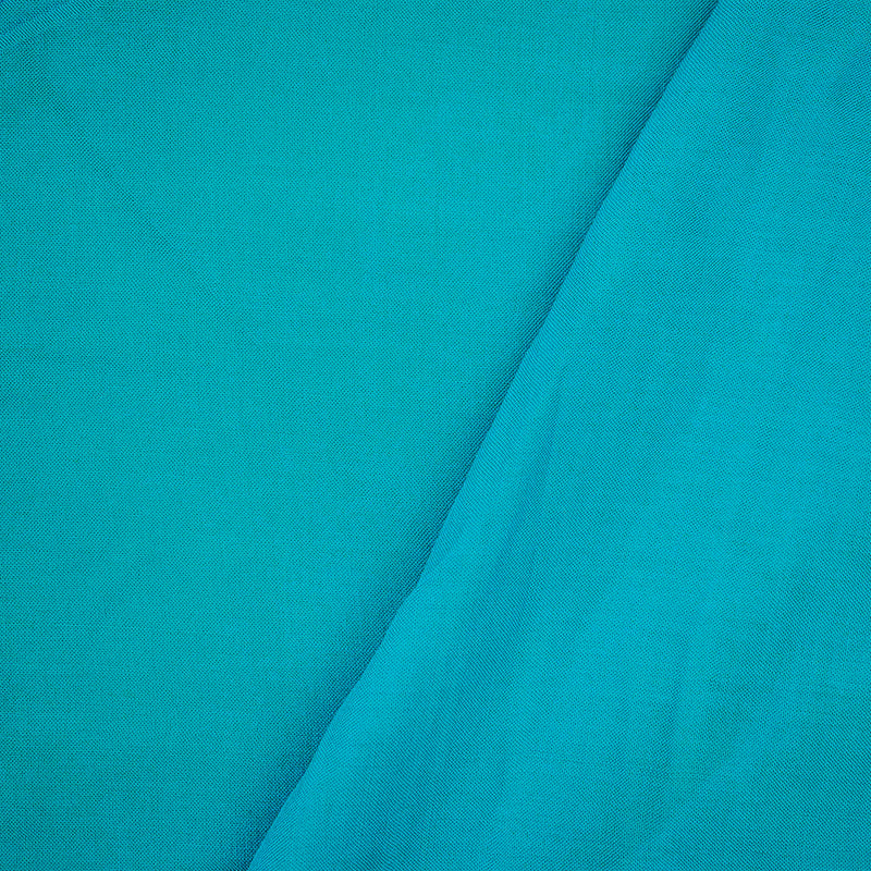 2 1/4 YD PC-True Turquoise Rayon Solid Challis Woven Fabric