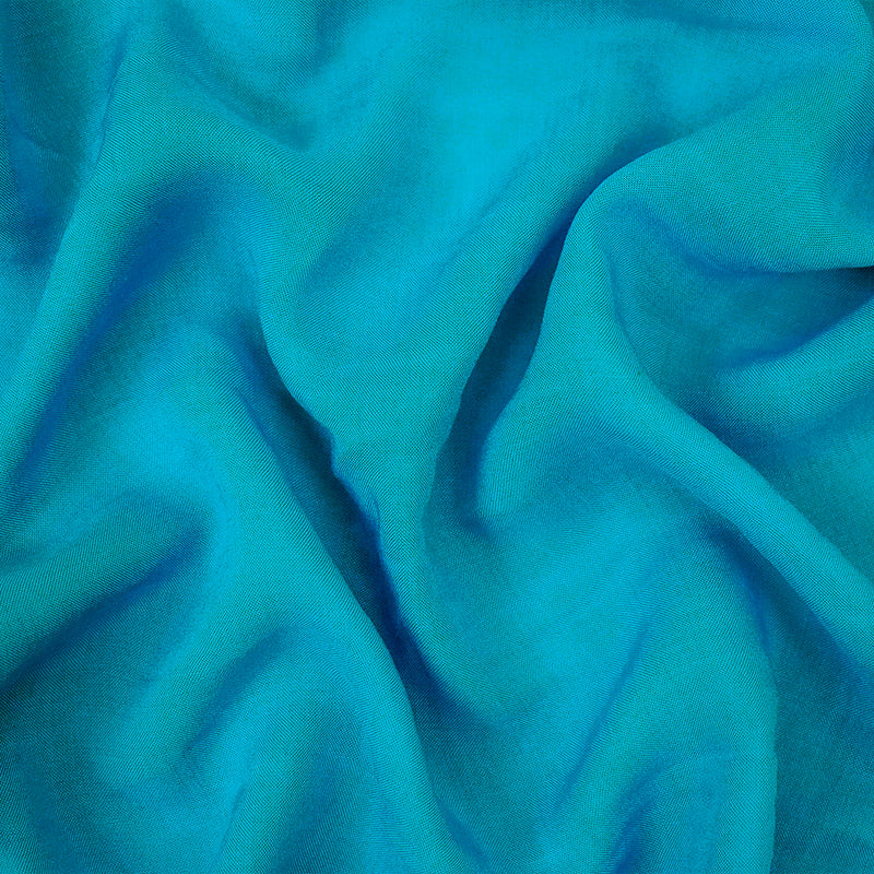 2 1/4 YD PC-True Turquoise Rayon Solid Challis Woven Fabric
