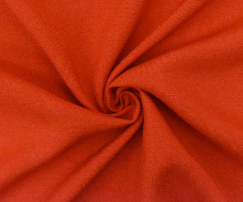 Orange Rayon Challis Solid Woven Fabric