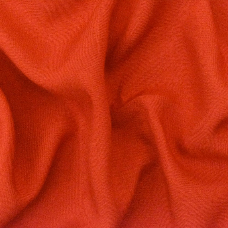 Orange Rayon Challis Solid Woven Fabric