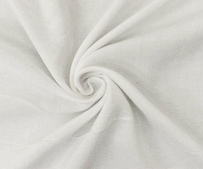 White Rayon Challis Solid Woven Fabric