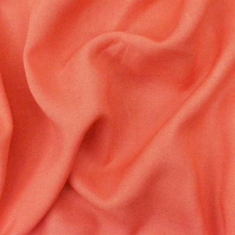 Orange Rayon Challis Solid Woven Fabric