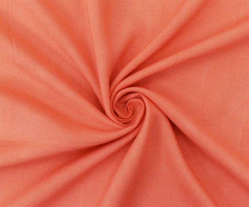Orange Rayon Challis Solid Woven Fabric