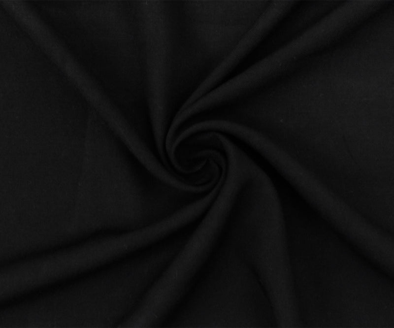 Black Rayon Challis Solid Woven Fabric