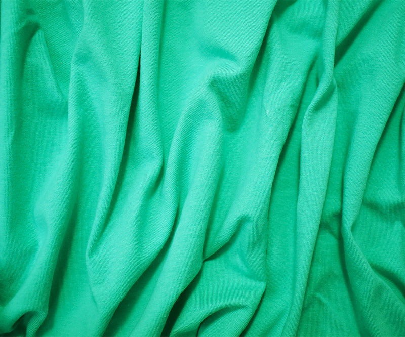 Green Solid Organic Cotton Stretch Spandex Jersey Knit Fabric