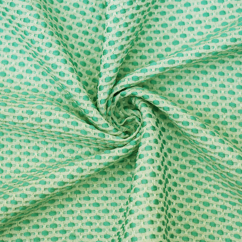Teal-White Poly-Lycra Texture Dobby Jacquard Woven Fabric