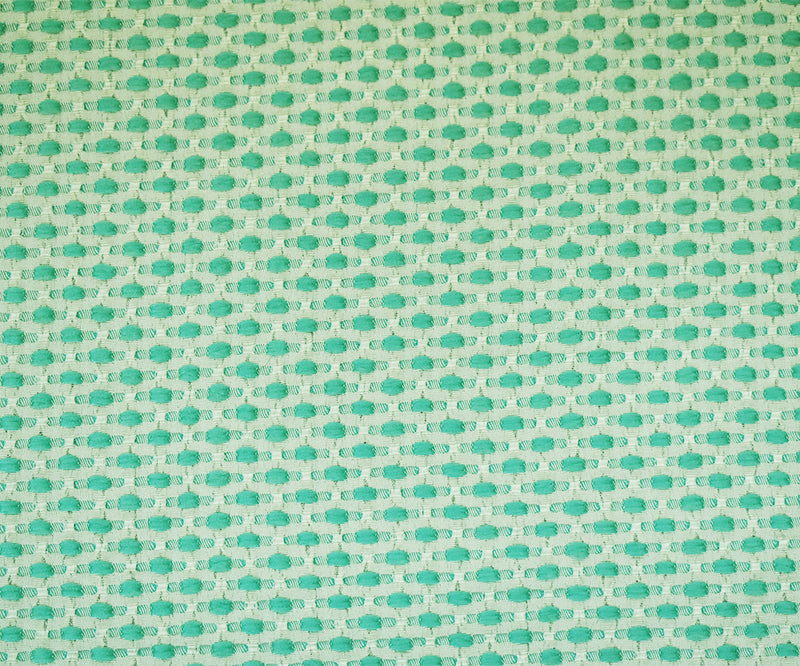 Teal-White Poly-Lycra Texture Dobby Jacquard Woven Fabric