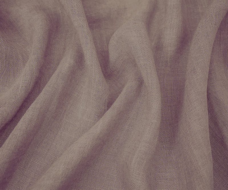 Mauve Purple Washed Semi-Sheer Solid Linen Woven Fabric