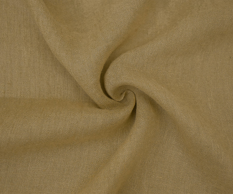 Natural Beige Washed Semi-Sheer Solid Linen Woven Fabric