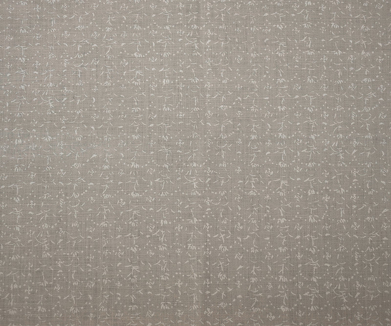 Taupe -White Nani IRO Dainty Abstract Pattern Print Linen Sheeting Fabric