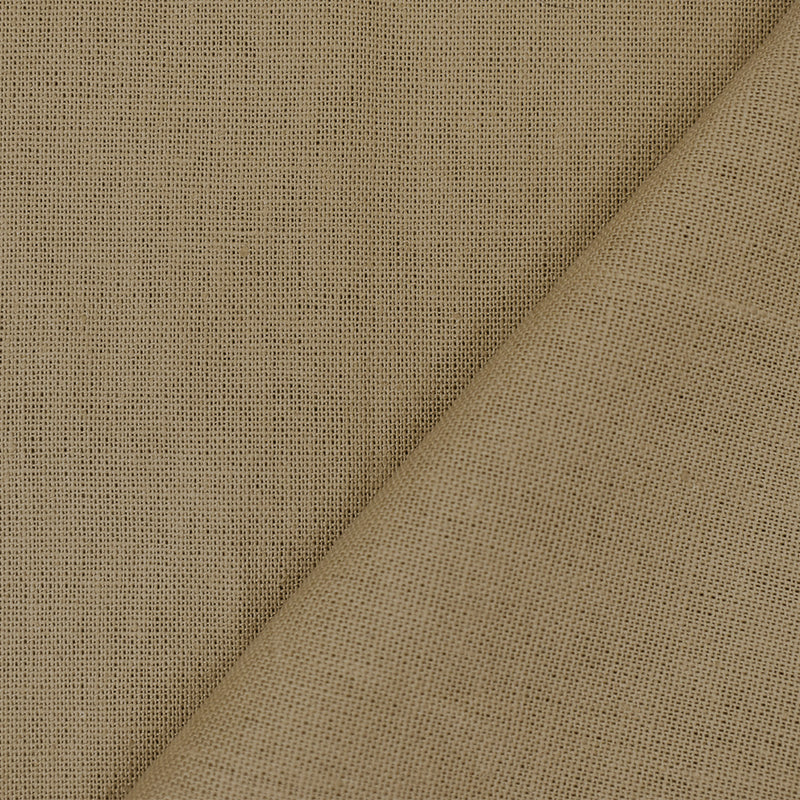 Natural Brown Solid Linen Woven Shirting Fabric