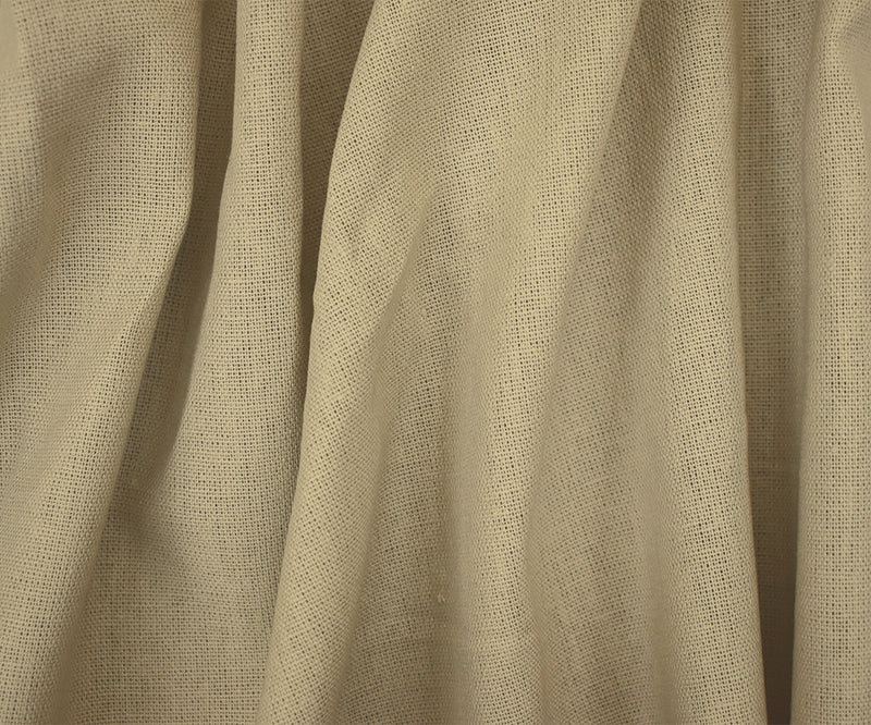 Natural Beige Solid Linen Woven Shirting Fabric
