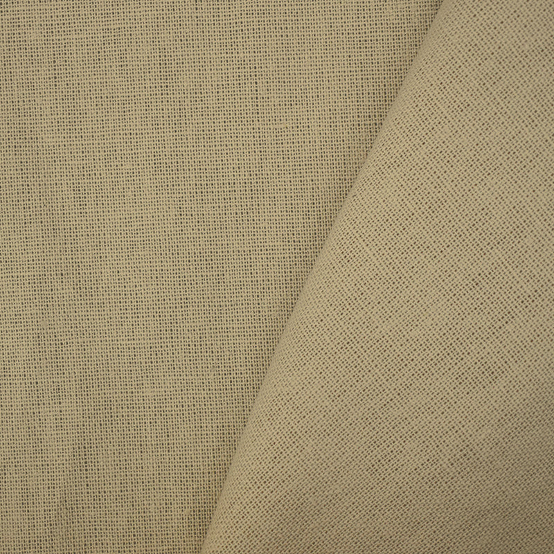 0 YD PC-Natural Beige Solid Linen Woven Shirting Fabric
