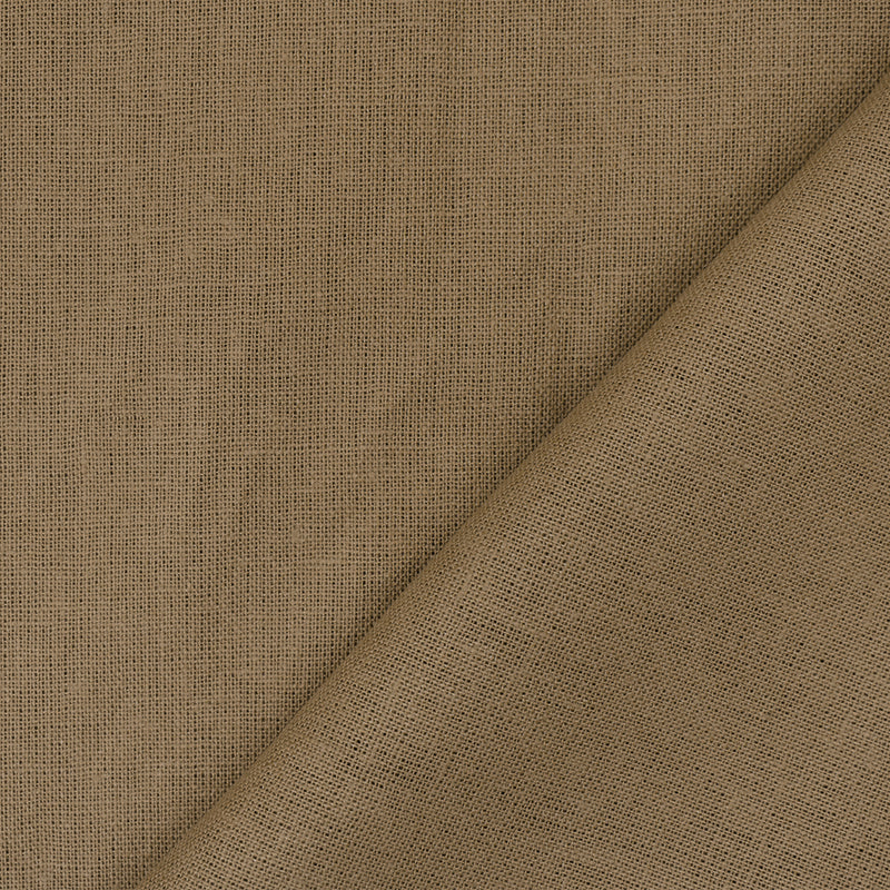 Cream Brown Solid Linen Woven Shirting Fabric