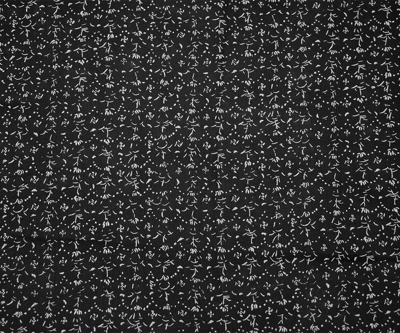 Black-White Nani IRO Dainty Abstract Pattern Printed Linen Sheeting Fabric
