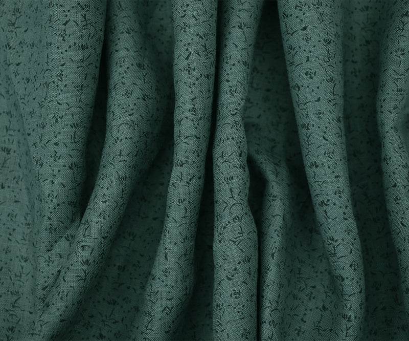1 3/4 YD PC-Blue-Navy Nani IRO Dainty Abstract Pattern Print Linen Sheeting Fabric