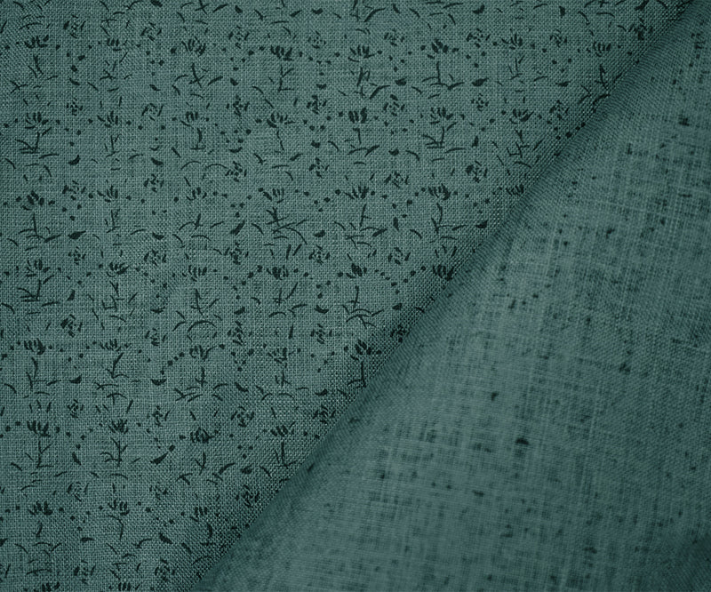 2 YD PC-Blue-Navy Nani IRO Dainty Abstract Pattern Print Linen Sheeting Fabric