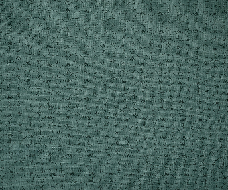 1 3/4 YD PC-Blue-Navy Nani IRO Dainty Abstract Pattern Print Linen Sheeting Fabric